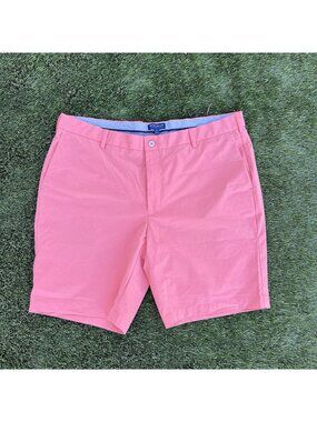 Peter Millar Shorts Men's 40W Crown Crafted Peach/Pink Golf ⛳  9" Inseam logo